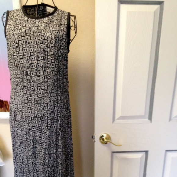 Abstract Scribble Column Maxi Dress Small - Picture 1 of 5